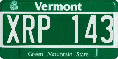 VT license plate XRP143