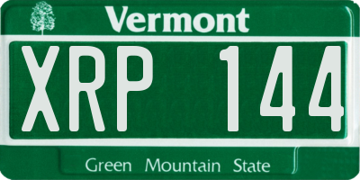 VT license plate XRP144