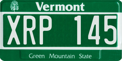 VT license plate XRP145