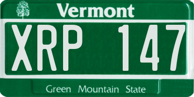 VT license plate XRP147