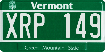 VT license plate XRP149