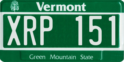 VT license plate XRP151