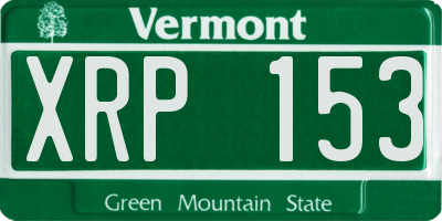 VT license plate XRP153