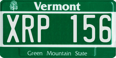 VT license plate XRP156