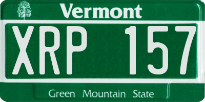VT license plate XRP157