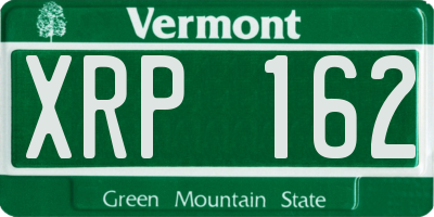 VT license plate XRP162