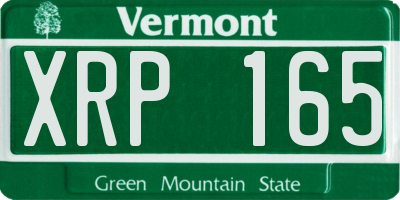 VT license plate XRP165