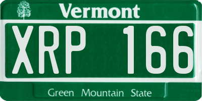 VT license plate XRP166