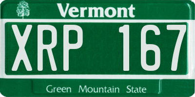 VT license plate XRP167