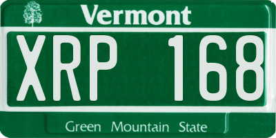 VT license plate XRP168