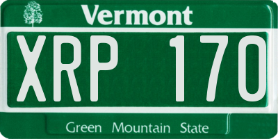VT license plate XRP170