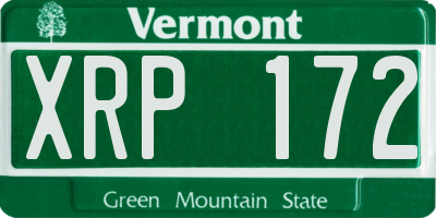 VT license plate XRP172