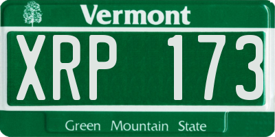 VT license plate XRP173