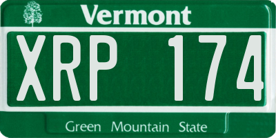 VT license plate XRP174