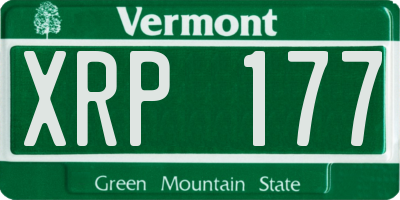 VT license plate XRP177