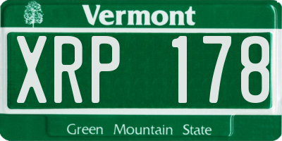 VT license plate XRP178
