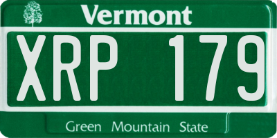 VT license plate XRP179
