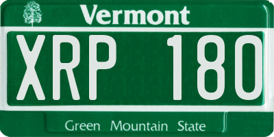VT license plate XRP180