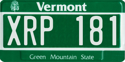 VT license plate XRP181