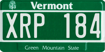 VT license plate XRP184