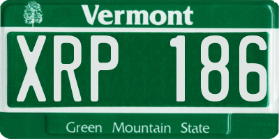 VT license plate XRP186