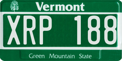 VT license plate XRP188