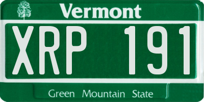 VT license plate XRP191