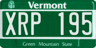 VT license plate XRP195