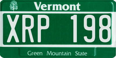 VT license plate XRP198