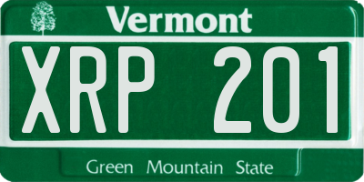 VT license plate XRP201