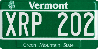 VT license plate XRP202