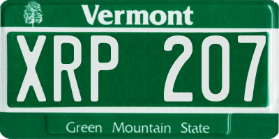 VT license plate XRP207