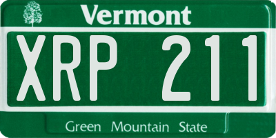 VT license plate XRP211