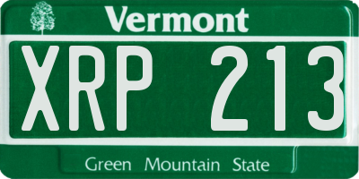 VT license plate XRP213