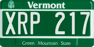 VT license plate XRP217