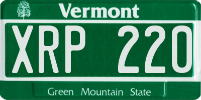 VT license plate XRP220