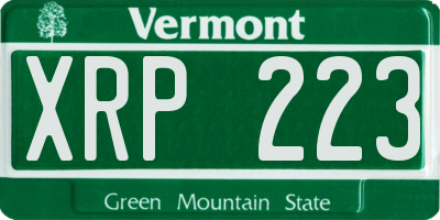 VT license plate XRP223