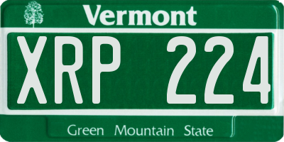 VT license plate XRP224