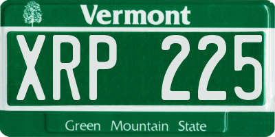 VT license plate XRP225