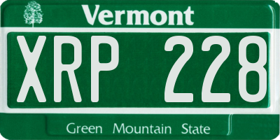VT license plate XRP228