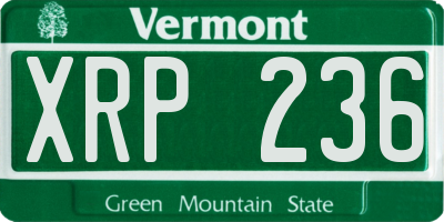 VT license plate XRP236