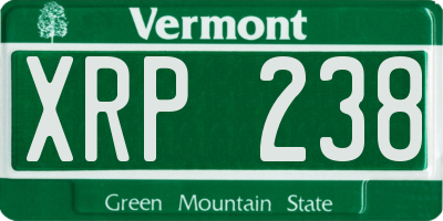 VT license plate XRP238