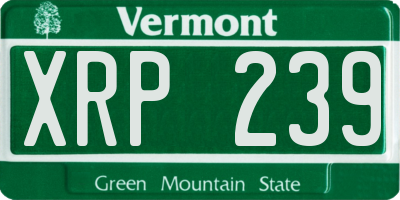 VT license plate XRP239