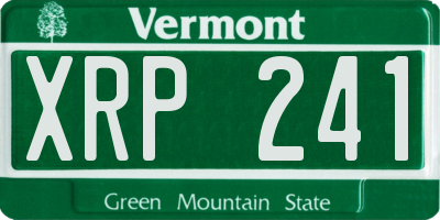VT license plate XRP241