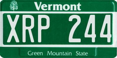 VT license plate XRP244