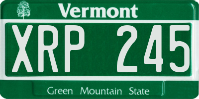 VT license plate XRP245