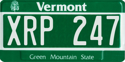VT license plate XRP247