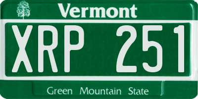 VT license plate XRP251