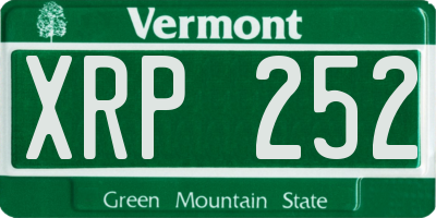 VT license plate XRP252