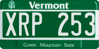 VT license plate XRP253